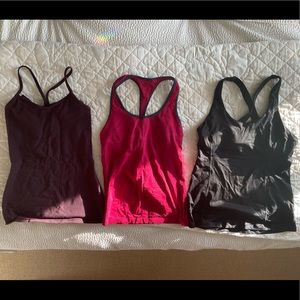 Lot of 3 Lululemon tanks - sizes 4 and 6